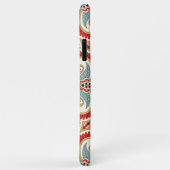 Coques Case-Mate iPhone Turquoise Bleu Rouge clair Orange Floral Mosaïque  (Dos/Droite)