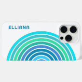 Coques Case-Mate iPhone Turquoise Bleu Sarcelle Violet Rayures Rétro (Verso (horizontal))