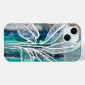 Coques Case-Mate iPhone Turquoise Bleu & Turquoise Aquarelle Botanique Mod (Verso (horizontal))