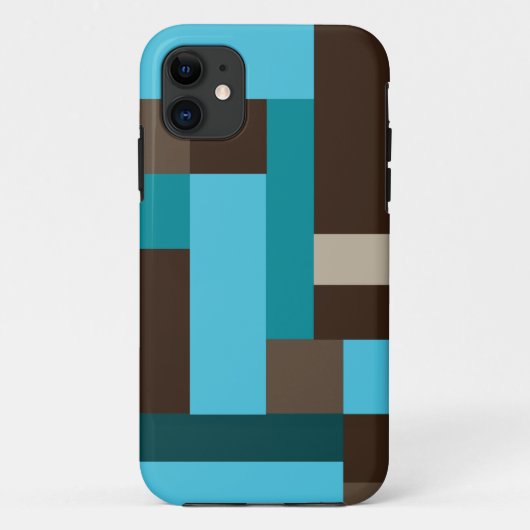 Coques Case-Mate iPhone Turquoise Bleu Turquoise & Brown Géométrique Art M (Dos)