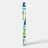 Coques Case-Mate iPhone Turquoise bleu vert diagonal Zigzag Ikat Motif (Verso / Gauche)