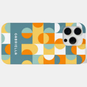 Coques Case-Mate iPhone Turquoise Bleu Vert Orange Cercles du Moyen-siècle (Verso (horizontal))