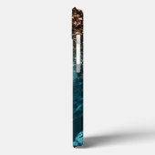Coques Case-Mate iPhone Turquoise Blue Agate parties scintillant Monogramm (Verso / Gauche)