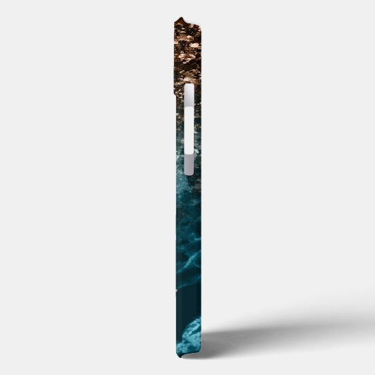 Coques Case-Mate iPhone Turquoise Blue Agate parties scintillant Monogramm (Verso / Gauche)