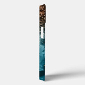 Coques Case-Mate iPhone Turquoise Blue Agate parties scintillant Monogramm (Verso / Droite)