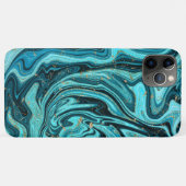 Coques Case-Mate iPhone Turquoise Blue & Gold Chic Swirl Moderne Abstrait (Dos (Horizontal))