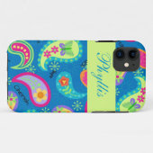 Coques Case-Mate iPhone Turquoise Blue Green Modern Paisley Nom du Motif (Dos (Horizontal))