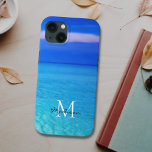 Case-Mate iPhone Case Turquoise Blue Ocean Nom personnalisé Monogramme<br><div class="desc">Cette coque iphone est décorée d'une photo d'un ciel bleu et d'une mer turquoise. Facilement personnalisable avec votre nom et monogramme.</div>