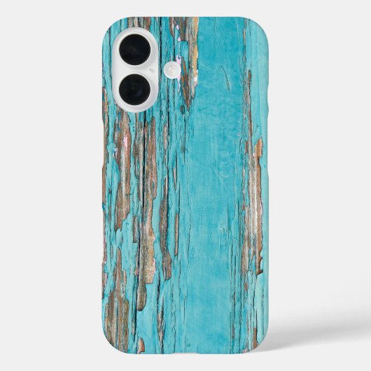 Coques Case-Mate iPhone turquoise bois shabby chic (Verso)