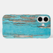 Coques Case-Mate iPhone turquoise bois shabby chic (Verso (horizontal))