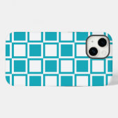Coques Case-Mate iPhone Turquoise Bold Carrés (Verso (horizontal))