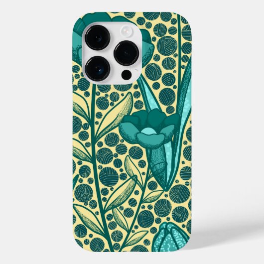 Coques Case-Mate iPhone Turquoise bulbo flowers (Verso)