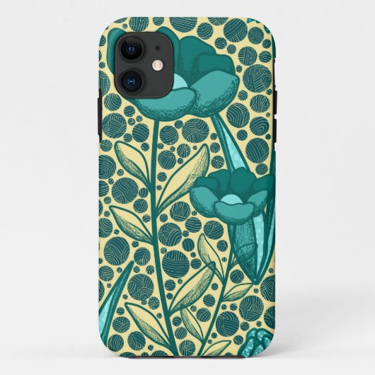 Coques Case-Mate iPhone Turquoise bulbo flowers (Dos)