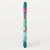 Coques Case-Mate iPhone Turquoise couronne de Noël rétro (Dos/Droite)