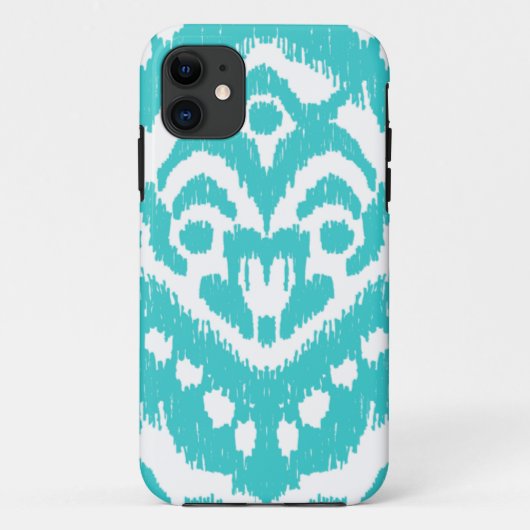 Coques Case-Mate iPhone Turquoise d'Ikat- de zigzag de Megan Adams (Dos)