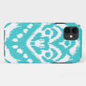 Coques Case-Mate iPhone Turquoise d'Ikat- de zigzag de Megan Adams (Dos (Horizontal))