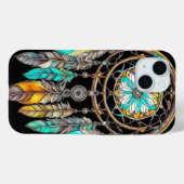 Coques Case-Mate iPhone Turquoise Dreamcatcher Mystical Boho Feathers and  (Verso (horizontal))