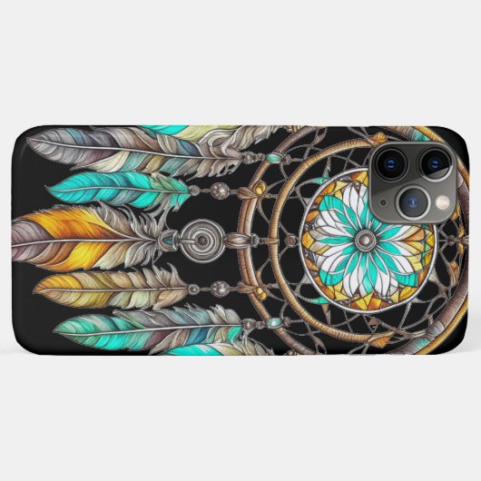 Coques Case-Mate iPhone Turquoise Dreamcatcher Mystical Boho Feathers and  (Dos (Horizontal))