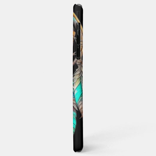 Coques Case-Mate iPhone Turquoise Dreamcatcher Mystical Boho Feathers and  (Dos/Gauche)