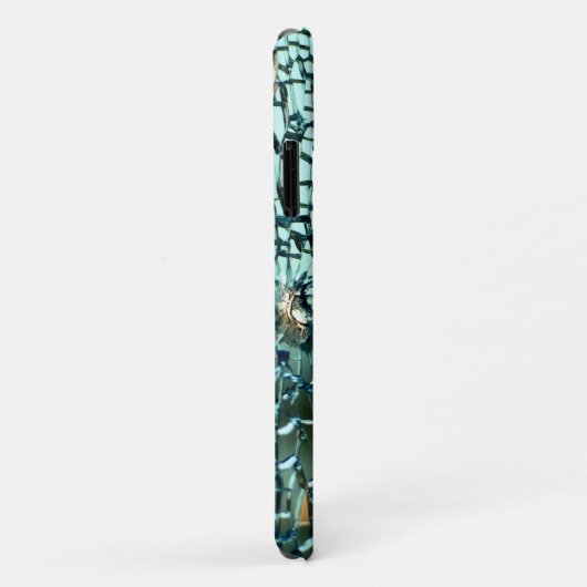 Coques Case-Mate iPhone Turquoise en verre craqué (Dos/Droite)