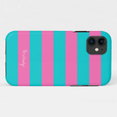 Coques Case-Mate iPhone Turquoise et cas de l'iPhone 5 de motif de rayure (Dos (Horizontal))