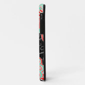 Coques Case-Mate iPhone Turquoise et floral rouge (Dos/Gauche)