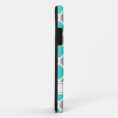 Coques Case-Mate iPhone Turquoise et gris Marocain Trellis Motif (Dos/Droite)
