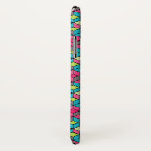 Coques Case-Mate iPhone Turquoise et motif rose de cube (Dos/Droite)