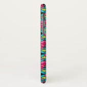 Coques Case-Mate iPhone Turquoise et motif rose de cube (Dos/Gauche)