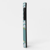 Coques Case-Mate iPhone Turquoise et perles ZigZag (Dos/Gauche)