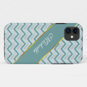 Coques Case-Mate iPhone Turquoise et perles ZigZag (Dos (Horizontal))