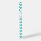 Coques Case-Mate iPhone Turquoise et rose moderne Chevron Monogramme (Verso / Gauche)