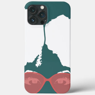 Case-Mate iPhone Case turquoise fille avec Afro avec lunettes de soleil