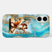 Coques Case-Mate iPhone Turquoise Geode Wedding Dance Photo Phone Case (Verso (horizontal))