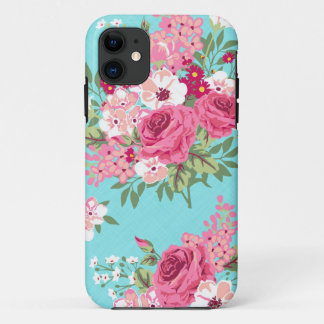 Etui iPhone Case-Mate Turquoise Girly de roses vintages de cas d'Iphone