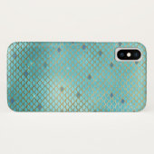 Coques Case-Mate iPhone Turquoise Green Aqua Mermaid Scales Motif (Dos (Horizontal))