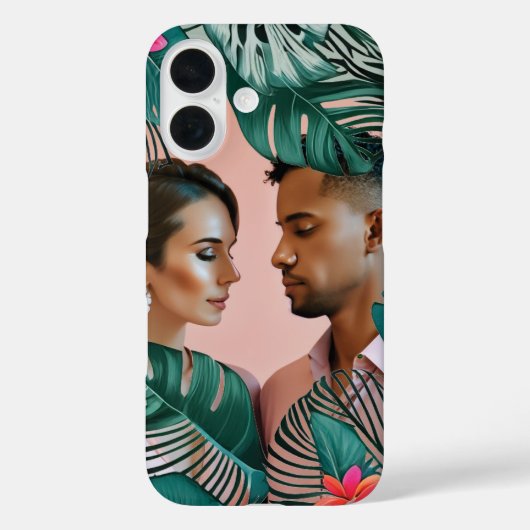 Coques Case-Mate iPhone Turquoise Green Jungle Feuilles Tropical Elégance (Verso)