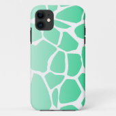 Coques Case-Mate iPhone turquoise imprimé de vache verte abstrait (Dos)