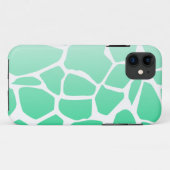 Coques Case-Mate iPhone turquoise imprimé de vache verte abstrait (Dos (Horizontal))
