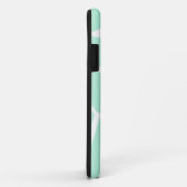 Coques Case-Mate iPhone turquoise imprimé de vache verte abstrait (Dos/Droite)