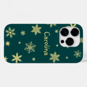 Coques Case-Mate iPhone turquoise jaune d'hiver nom du motif (Verso (horizontal))