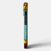 Coques Case-Mate iPhone Turquoise Leather Tooled Bright Sunny Sunflowers (Verso / Gauche)