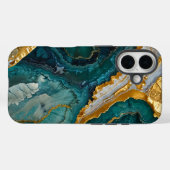 Coques Case-Mate iPhone Turquoise marbling (Verso (horizontal))