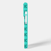 Coques Case-Mate iPhone Turquoise Moderne Monogramme Nom Couleur Unie | Sa (Verso / Gauche)