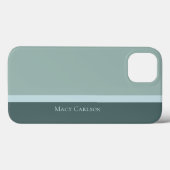 Coques Case-Mate iPhone Turquoise moderne rayé vert & bleu bébé (Verso (horizontal))
