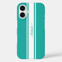 Turquoise Moderne White Racing Grilles Monogrammed