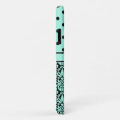 Coques Case-Mate iPhone Turquoise Monogramme Damask Pois Motif (Dos/Droite)