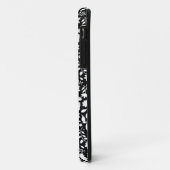 Coques Case-Mate iPhone Turquoise Monogramme Quatrefoil Black Floral (Dos/Gauche)