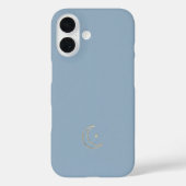 Coques Case-Mate iPhone Turquoise & Navy Minimal Initial Monogram Case (Verso)