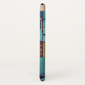 Coques Case-Mate iPhone Turquoise & Orange Patchwork  (Dos/Droite)